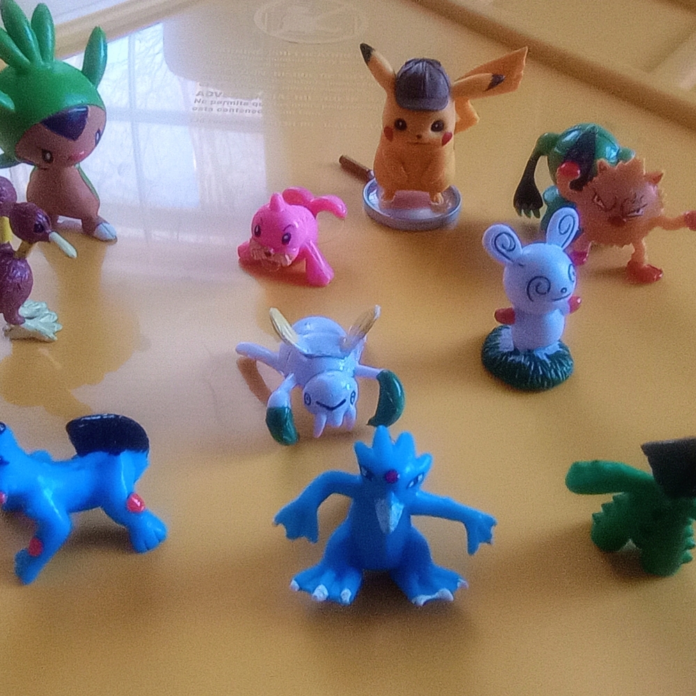 Pokemon Action Figure Set with Blue, Pink, and Yellow